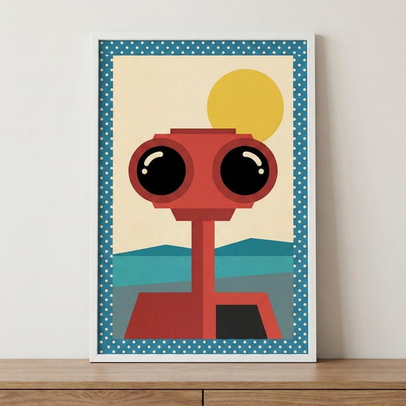 Robot Minimalist Mid Century Scifi Futurist Geometric Robot Nursery ...