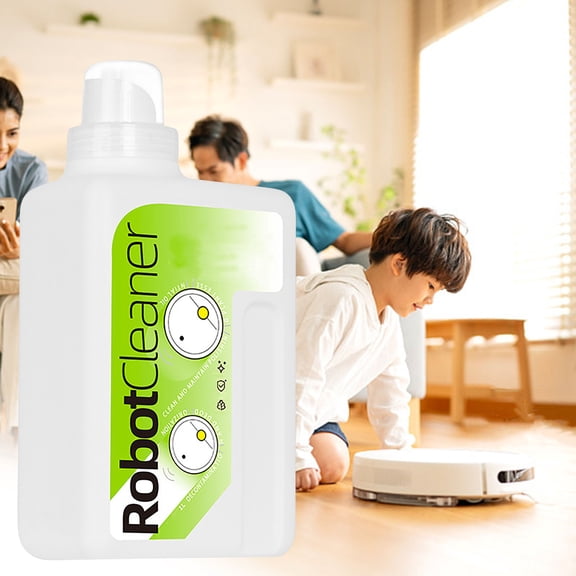 Robot Mop Floor Cleaner 1000ml, Orange-Scented Concentrated Solution for Hardwood Tile Vinyl – Compatible with Robotic Vacuums, Eco-Friendly Formula Leaves Fresh Citrus Aroma