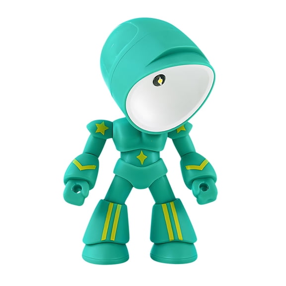 Robot Night Light for Ki-ds, Cute Magnetic & Adjustable Desk Lamp, Portable Battery Operated Touch Control Warm Light for Bedside Nursery Chi-ldren's Room