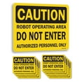 thumbnail image 1 of Robot Operating Area Do Not Enter Authorized Persons Only OSHA Caution Rigid Plastic Sign 24 Inch x 18 Inch - 10 Pack, 1 of 8