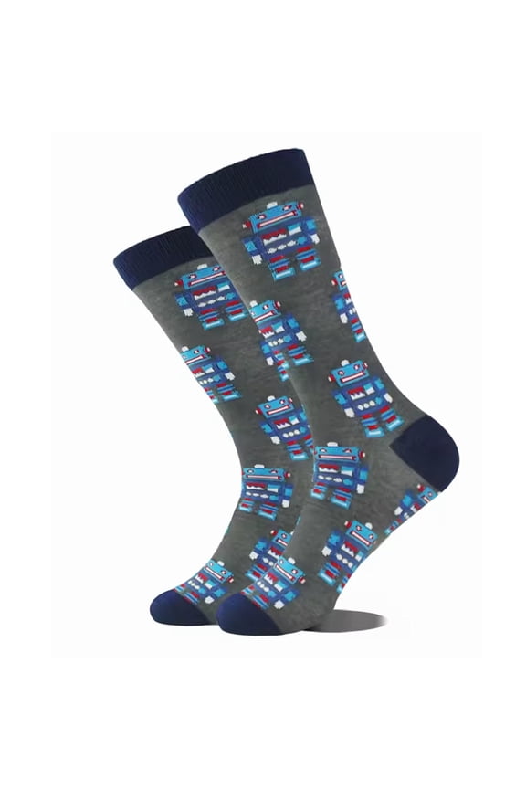 Robot Pattern Socks from the Sock Panda (Adult Large - Men's Shoe Sizes 8-12)