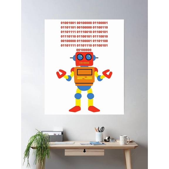Robot Poster Wall Art, Modern Wall Decor For Living Room Bedroom, 8x12 UNFRAMED