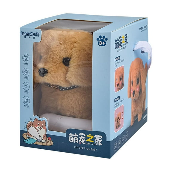 Generic Plush Golden Retriever Toy Puppy Electronic Interactive Dog - Walking, Barking, Tail Wagging, Stretching Companion Animal for Kids Toddlers