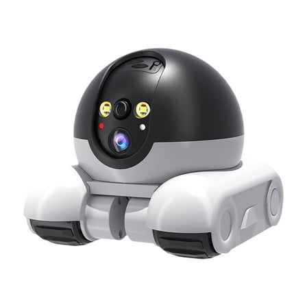 A Robot Remote Control Mobile Monitoring Camera With 360 Degree Hd Dual Lens Two Way Dialogue And Wireless Smart Surveillance For Home Security Pet Monitoring And Indoor Patrol 4.33X2.44X2