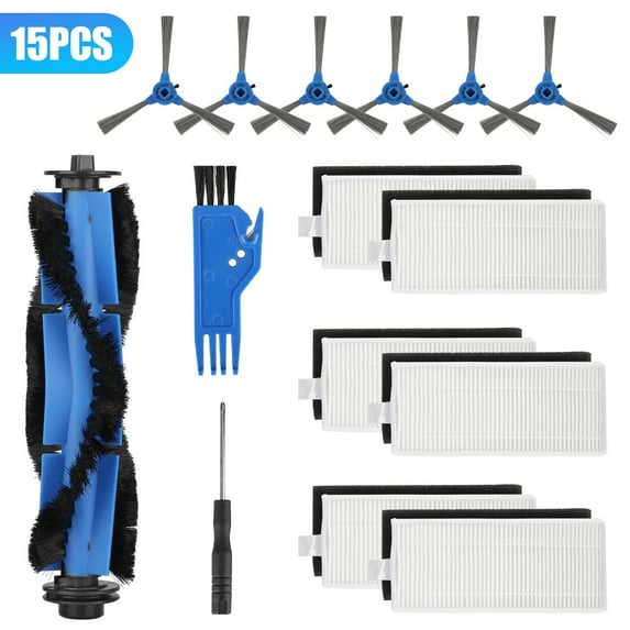 Robot Replacement Part Accessories Fit for Eufy RoboVac 11S, RoboVac 30, RoboVac 30C, RoboVac 12, RoboVac 35C, 6 Filters, 6 Side Brushes, 1 Main Rolling Brush, 1 Clean Brush, 1 Screw Driver