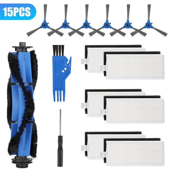 Robot Replacement Part Accessories Fit for Eufy RoboVac 11S, RoboVac 30, RoboVac 30C, RoboVac 12, RoboVac 35C, 6 Filters, 6 Side Brushes, 1 Main Rolling Brush, 1 Clean Brush, 1 Screw Driver