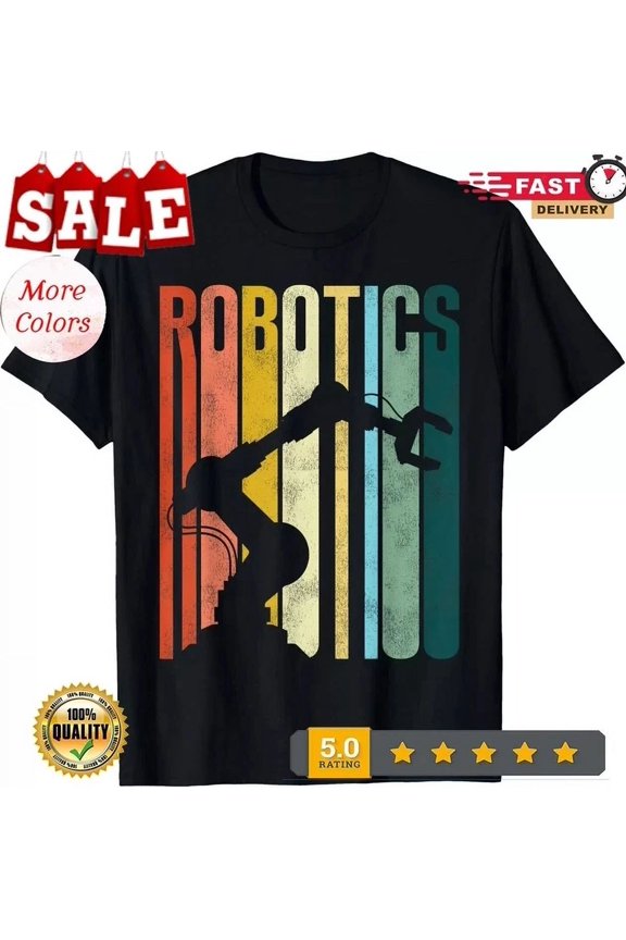 Robot Robotics Engineer Retro Vintage Robotics T-Shirt Unisex S-5XL Hot Trending Shirt, Vintage Birthday Gift