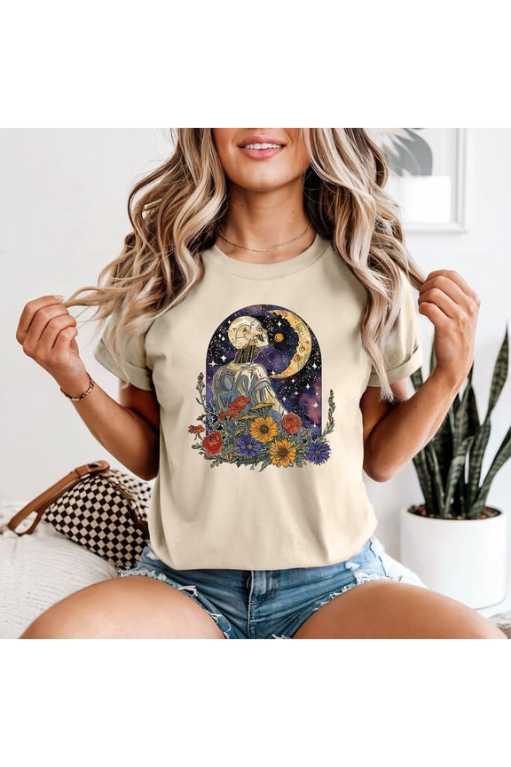 Robot Robotics Science Fiction Womens T-Shirt Celestial Floral Design All Size S-5XL