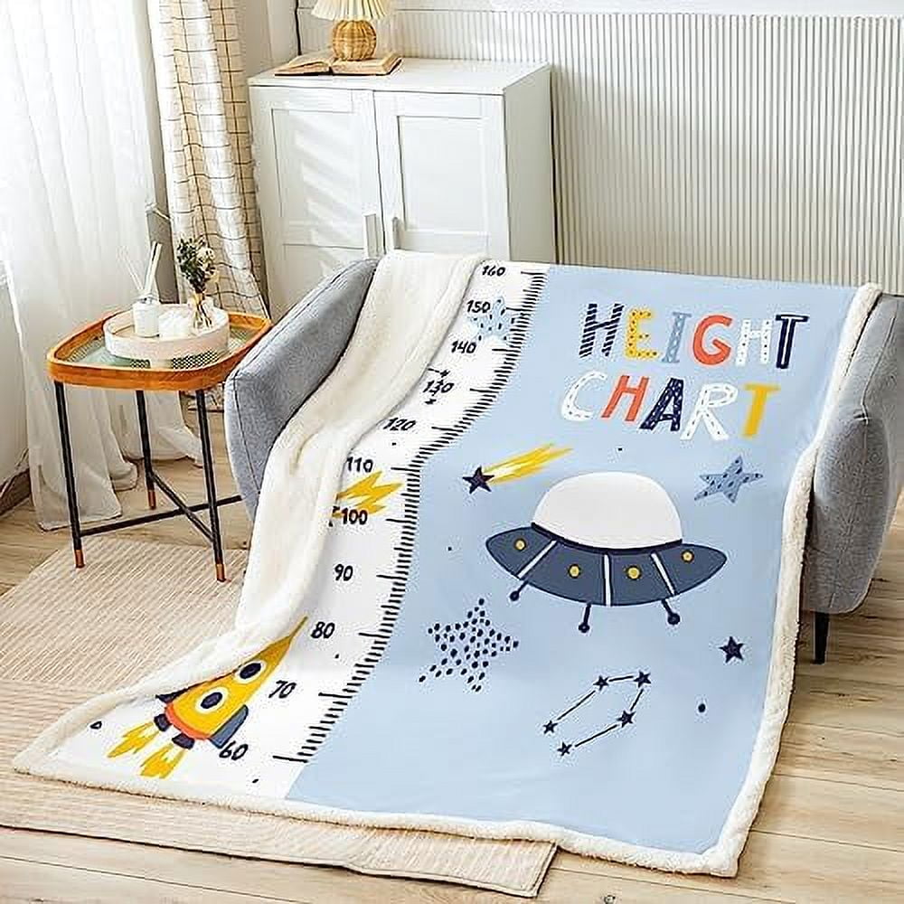 Robot Rocket Throw Blanket Kids Astronaut Universe Exploration Blankets ...