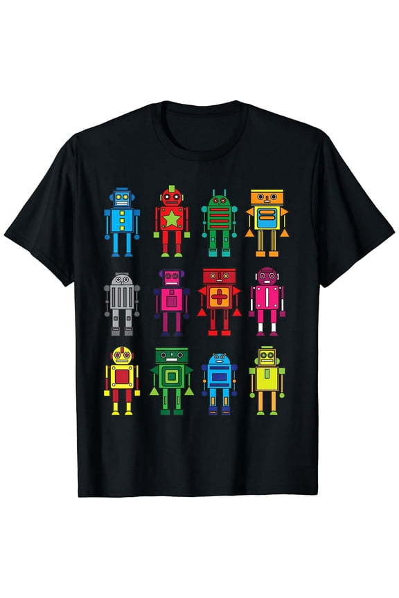 Robot Shirt Funny Robot Technology Short Sleeve T-Shirt Black