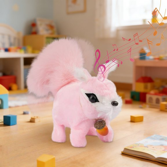 Robot Squirrel Electric Plush Toys Interactive Stuffed Animals Plush Toy Lifelike Animated Squirrel B - One Size