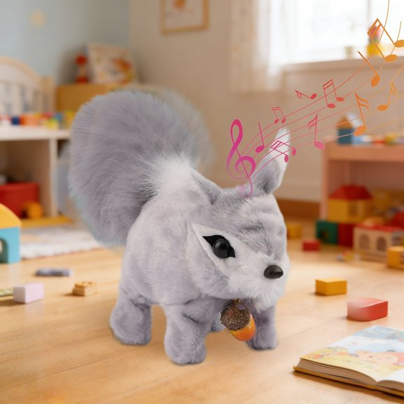 Robot Squirrel Electric Plush Toys Interactive Stuffed Animals Plush Toy Lifelike Animated Squirrel C - One Size