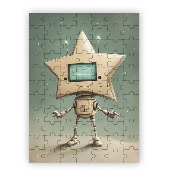 Robot Star Jigsaw Puzzle by Dancing Littles Jungle - 88 Pieces