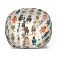 thumbnail image 1 of Robot Storage Toy Bag Chair, Various Different Super Robot Set in Cartoon Style Fantasy Futuristic Machine, Stuffed Animal Organizer Washable Bag, Large Size, Dim Cream, by Ambesonne, 1 of 3