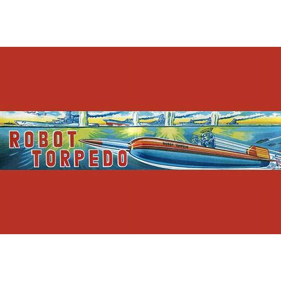 Robot Torpedo- Fine Art Canvas Print (20" x 30")