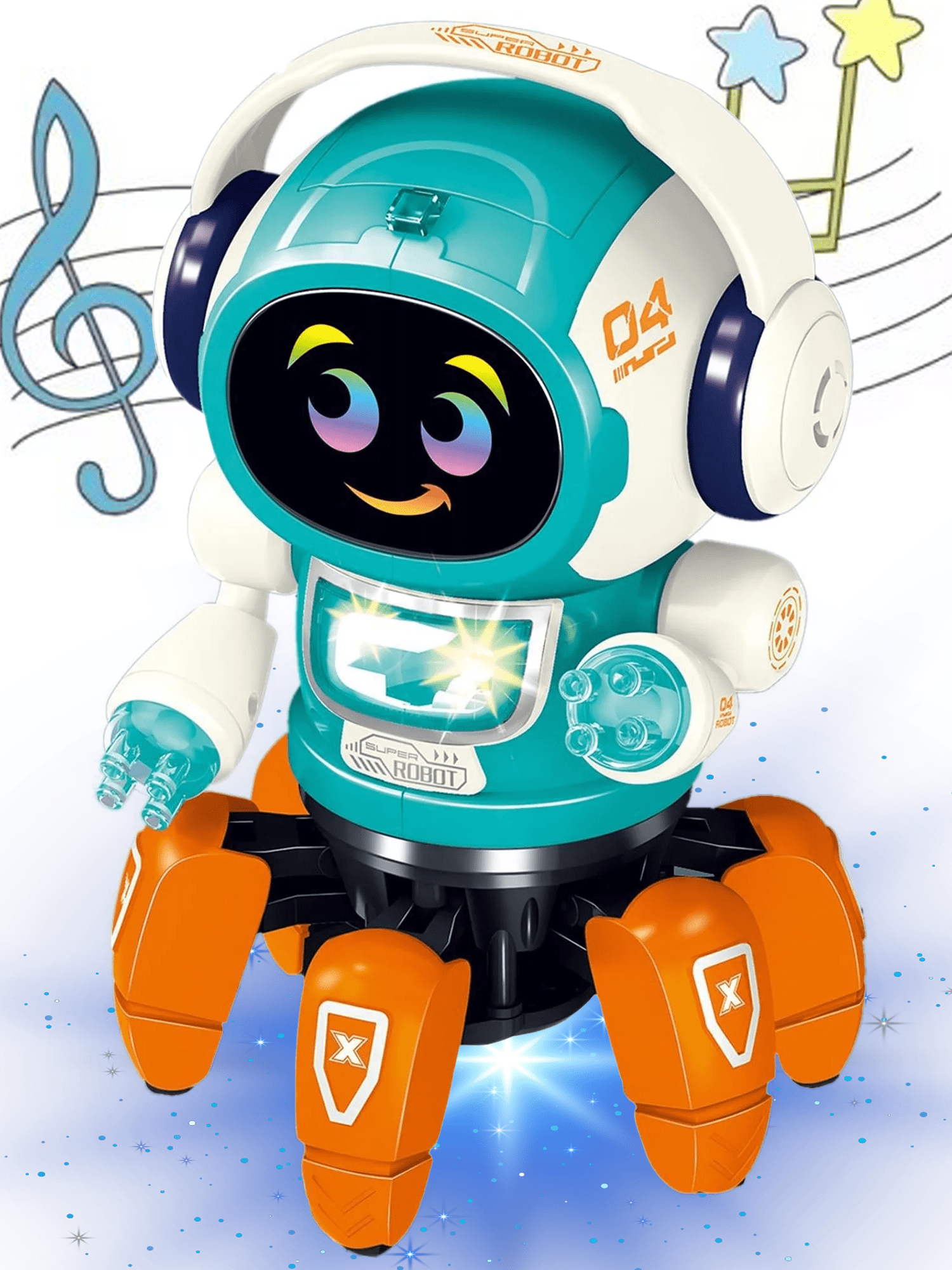 Robot Toy for Kids,Smart Electronic Walking Dancing Robot Toys with Flashing Lights and Music,Toddler Toys for Birthday Christmas Gift for 3+ Boys Girls,Orange