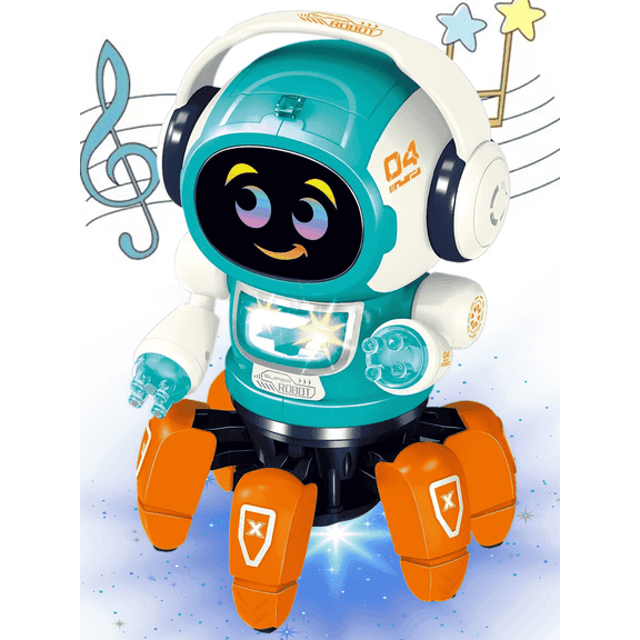 Robot Toy for Kids,Smart Electronic Walking Dancing Robot Toys with Flashing Lights and Music,Toddler Toys for Birthday Christma for 3+ Boys Girls,Orange