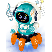 Robot Toy for Kids,Smart Electronic Walking Dancing Robot Toys with Flashing Lights and Music,Toddler Toys for Birthday Christma for 3+ Boys Girls,Orange