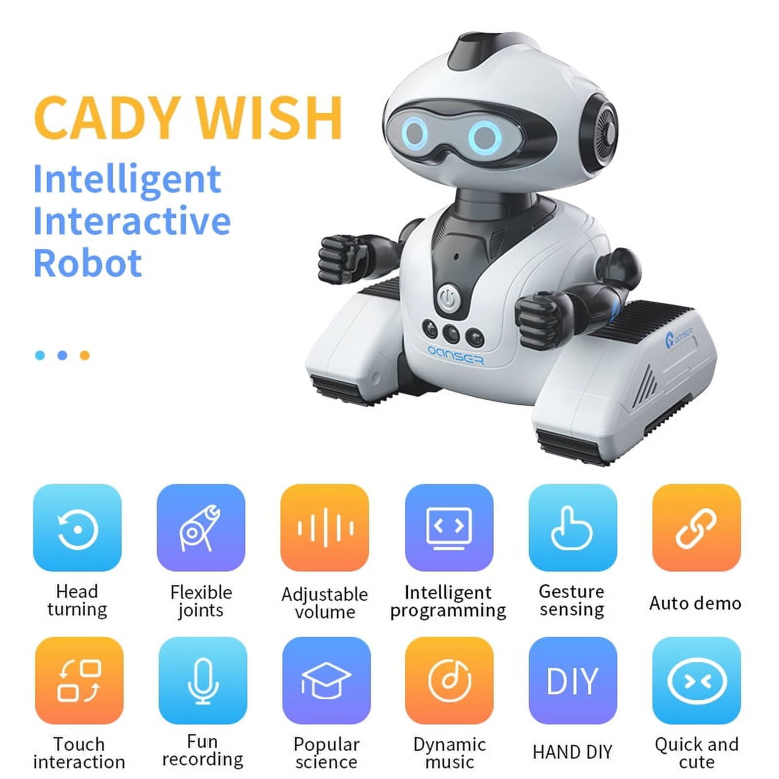  Hamourd Robot Toys for Boys Girls, Rechargeable Remote Control Emo  Robots with Auto-Demonstration, Flexible Head & Arms, Dance Moves, Music,  Shining LED Eyes for 5+ Years Old Kids : Toys 