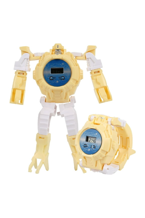 Robot Transforming Watch Toy, Convertible Wristwatch to Robot Figure for 5-7 Years, Dual Play Mode, Interactive Gift