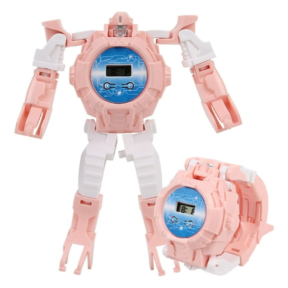 Robot Transforming Watch Toy, Convertible Wristwatch to Robot Figure for 5-7 Years, Dual Play Mode, Interactive Gift