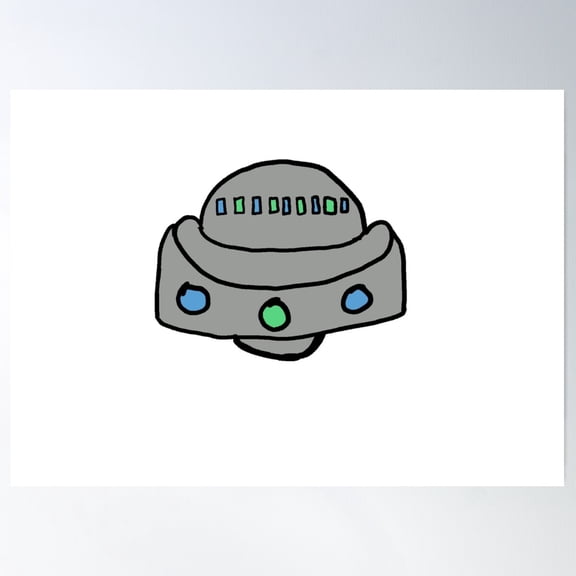 Robot Ufo Poster Wall Art, Modern Wall Decor For Living Room Bedroom, 8x12 UNFRAMED