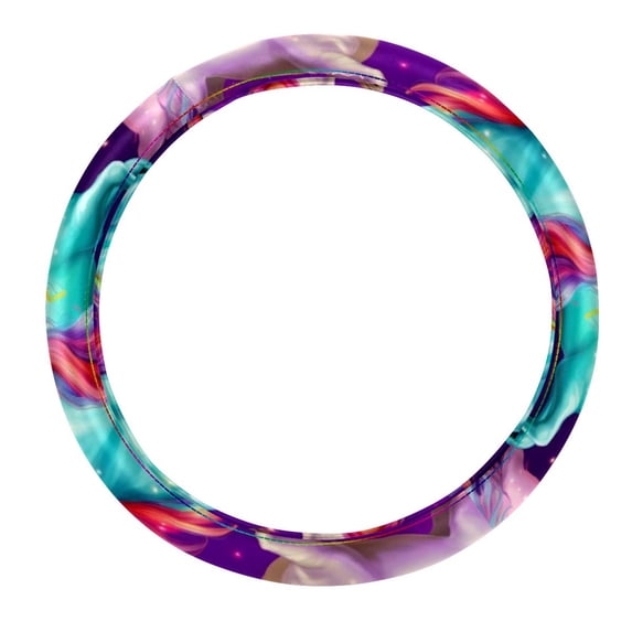 Robot Unicorn Attack 14.5 Inch Printing PVC Leather Car Wheel Cover Steering Wheel Covers Auto Accessories