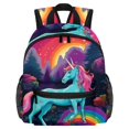 thumbnail image 1 of Robot Unicorn Attack Adjustable Shoulder Strap Backpack - Large Capacity, Printed Design, Lightweight - Business Backpack Men, Mini Backpack Toy, Mini Backpack, 1 of 6