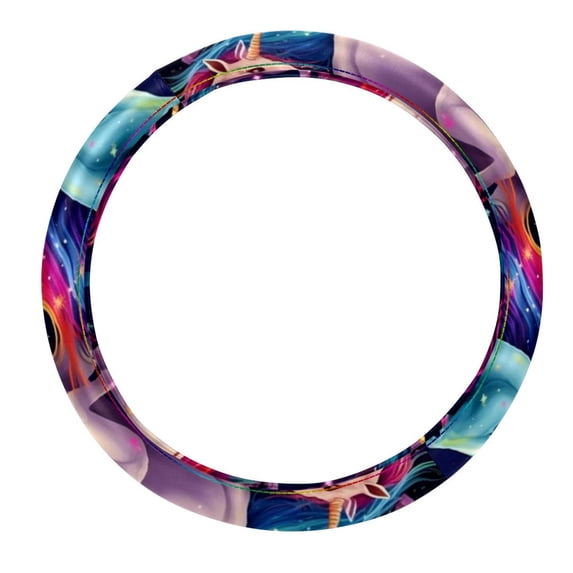 Robot Unicorn Attack Car Wheel Cover, Steering Wheel Covers 14.5 Inch Printing PVC Leather Auto Accessories