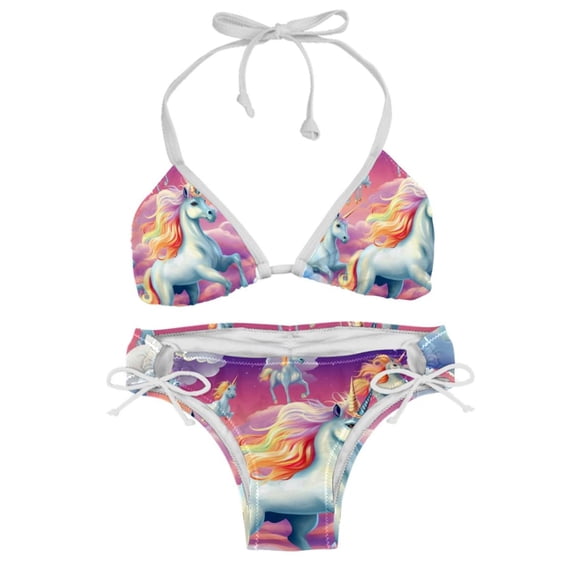 Robot Unicorn Attack Chic Bikini Set with Detachable Sponge & Adjustable Strap | 2-Pack for Versatile Swim Suit Looks