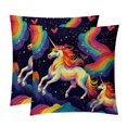 Robot Unicorn Attack Decorative Velvet Pillow Inserts with Unique