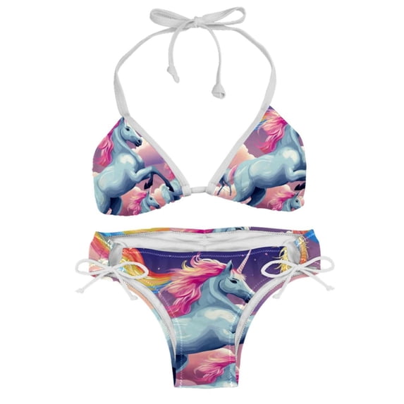 Robot Unicorn Attack Detachable Sponge Adjustable Strap Bikini Set 2-Pack Swimwear Swimsuit.SceneManagement Beach Pool Party Vacation.