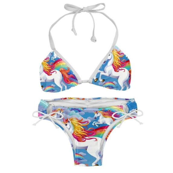 Robot Unicorn Attack Detachable Sponge Adjustable Strap Bikini Set Two-Pack Swimsuit Women Swimwear