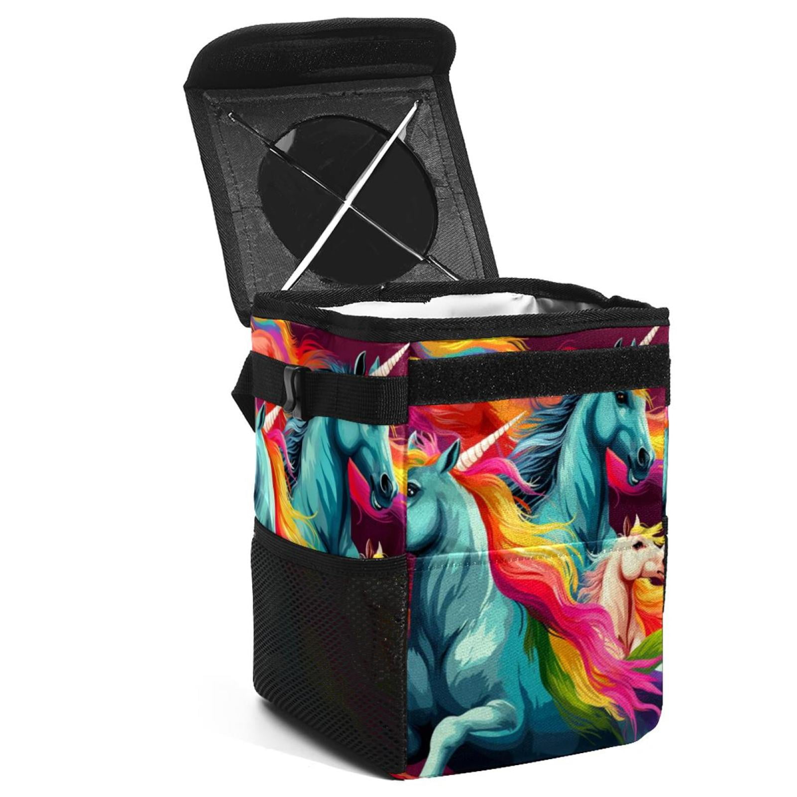 Bling Car Garbage Can - Rhinestone Decor, Hanging Trash Bin, Leak-Proof, For Car Storage (White)