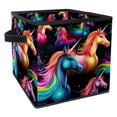 thumbnail image 1 of Robot Unicorn Attack Foldable Organizer Bins with Handle, 10.8"x10.5"x10.6", Large Capacity Clothes Storage Storage Cubes, 1 of 6