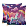 Robot Unicorn Attack Luxurious Velvet Throw Pillow Inserts and Covers