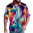 thumbnail image 1 of Robot Unicorn Attack Men's Casual Hawaiian Shirts, Printed Button Down Short Sleeve Summer Beach Tops with Spread Collar - Unisex, 1 of 1