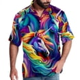 thumbnail image 1 of Robot Unicorn Attack Men's Short Sleeve Button Down Spread Collar Beach Shirts, 1 of 6