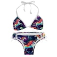 thumbnail image 1 of Robot Unicorn Attack One-Piece Swimsuit Bikini Set, Detachable Sponge, Adjustable Strap, Two-Pack, Beach Vacation Wear, 1 of 6