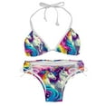 thumbnail image 1 of Robot Unicorn Attack One-Piece Swimsuit Bikini Set, Detachable Sponge, Adjustable Strap, Two-Pack, Beach Vacation Wear, 1 of 6