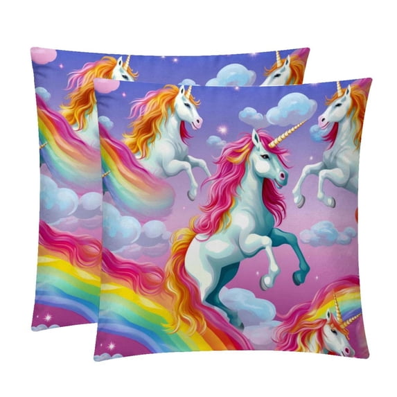 Robot Unicorn Attack Pillow Covers with Unique Patterns - Set of 2, Chair Pillow Covers for Sofa, Couch, Bed - Available in 16x16, 18x18, 20x20 Inches for Home Decor and Gifts