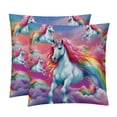 thumbnail image 1 of Robot Unicorn Attack Set of 2 Velvet Throw Pillow Covers with Unique Patterns in 16x16, 18x18, and 20x20 Inches for Various Occasions - Throw Pillow Inserts Included, 1 of 6
