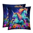 thumbnail image 1 of Robot Unicorn Attack Stylish Velvet Throw Pillow Covers Set of 2 with Unique Patterns for Bed Pillow - 16x16, 18x18, 20x20 Inches for Various Occasions, 1 of 6