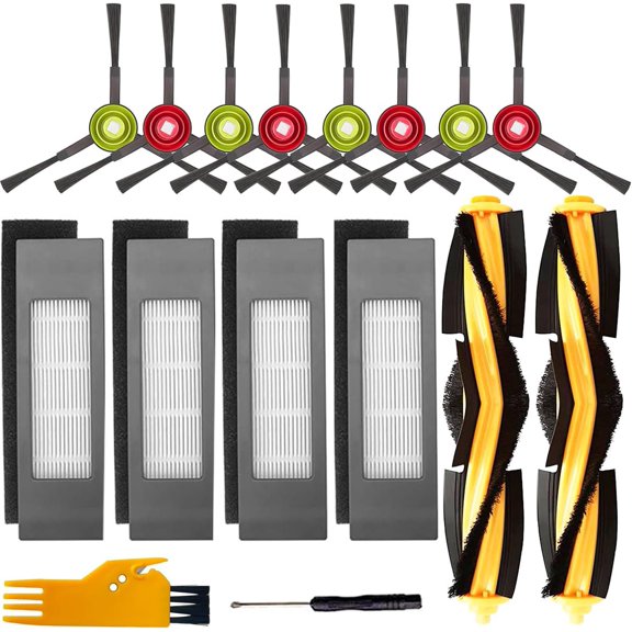 Robot Vacuum Accessories Kit Compatible with Ecovacs Deebot OZMO 920, 950, T5, T8, T8 AIVI, T8 Pure, T9, T9 AIVI, N7, N8, N8+, N10, N10 Plus, 2 Main Brush, 4 HEPA Filters, 8 Side Brushes