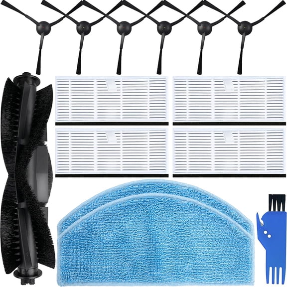 Robot Vacuum Accessories Kit Compatible with Honiture G20 G20 Pro Tikom G8000 G8000 Pro Laresar Evol 3 3s, Main Brush, 4 Filters, 6 Side Brushes, 2 Mop Pads, 13 Piece Set