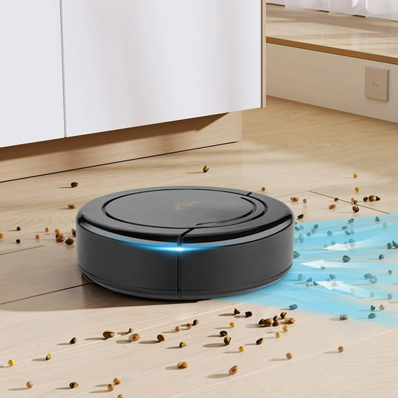 Robot Vacuum Cleaner - 60min Runtime, 1000Pa Suction for Pet Hair & Dust, Auto-Clean Hard Floors & Carpets (Black)