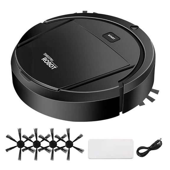 Robot Vacuum Cleaner — 8.7in Diameter x 2.4in, 3-in-1 Sweep Vacuum & Mop, Wi-Fi/App Control, Self-Charging, 60+ Min Runtime(Black)