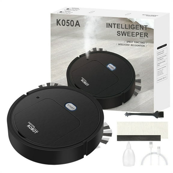 Robot Vacuum Cleaner, Low Noise Vacuum Robot with Charging Base, mini Carpet Cleaner For Hard Floors, 9.84 x 9.84 x 2.36 in