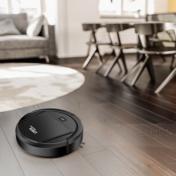 Robot Vacuum Cleaner, Slim Quiet Robotic Sweeper, Auto Floor Mopping Machine, Cleans Hard Floors Carpet and Picks Up Pet Hair for Living Room, Bedroom, and Kitchen Floor.