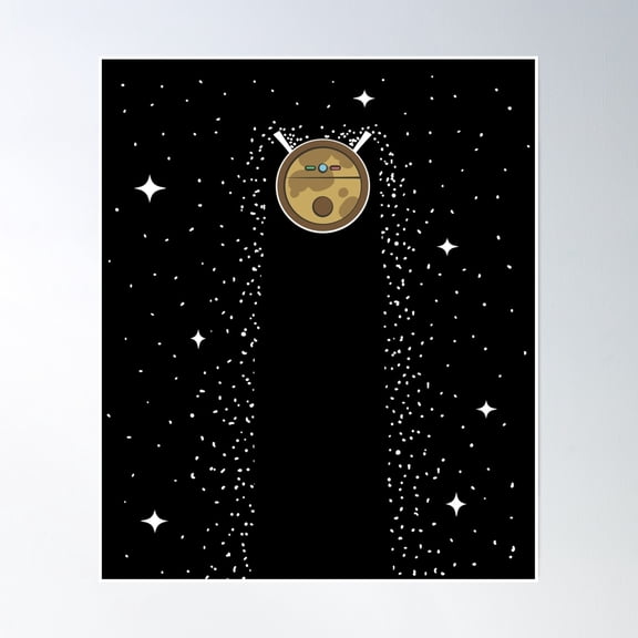 Robot Vacuum Cleaner Stars Space Poster Wall Art, Modern Wall Decor, 24x36 UNFRAMED
